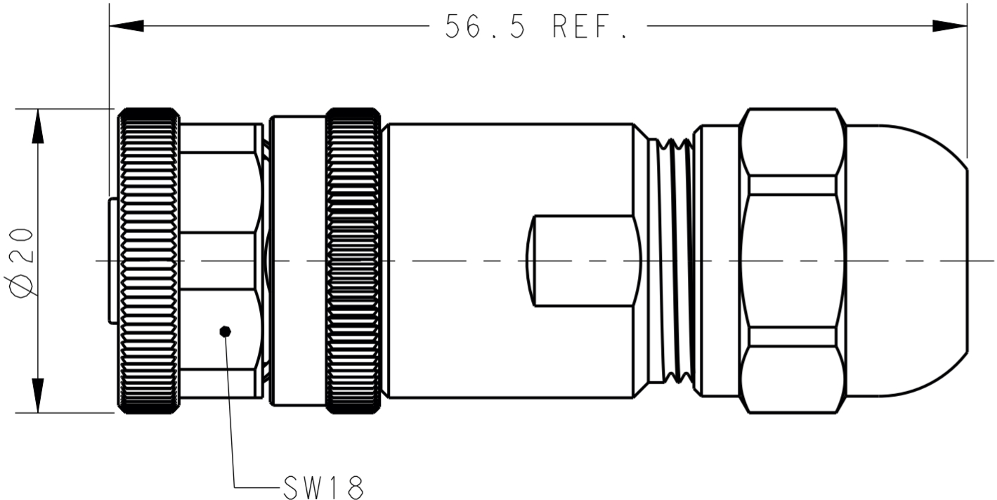 מחבר קונקטור לסנסורים זכר להלחמה לכבל TE CONNECTIVITY M12 T4110012081-000